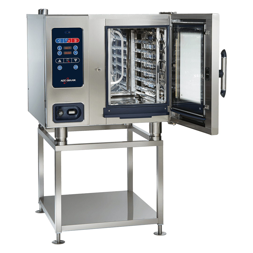 CTC6-10 Combitherm Combi Oven on stand with door open