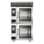 Alto-Shaam Prodigi 7-20 PRO Combination Combi Oven stacked with Ventech Hood